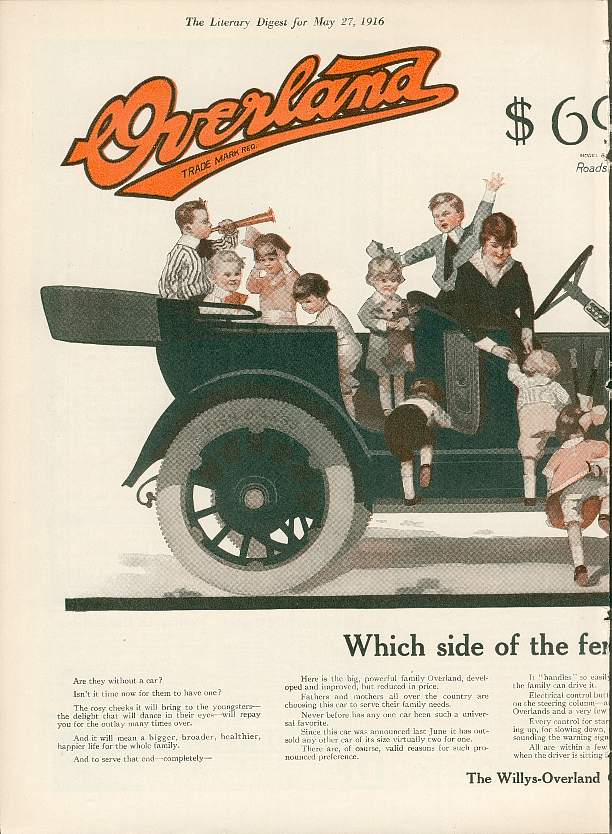 1916 Overland Auto Advertising